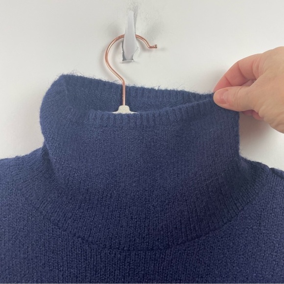Gap Brushed Turtleneck Navy Wool Blend Relaxed Collar & Sleeves Large - Picture 3 of 14